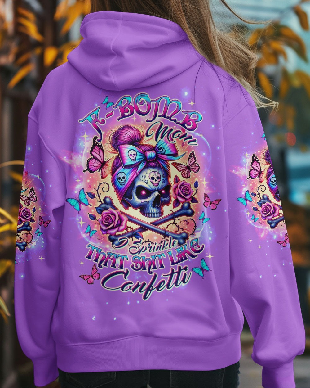 BLISSCORNERS ASSUMING I WAS LIKE MOST GIRLS SKULL MESSY BUN ALL OVER PRINT
