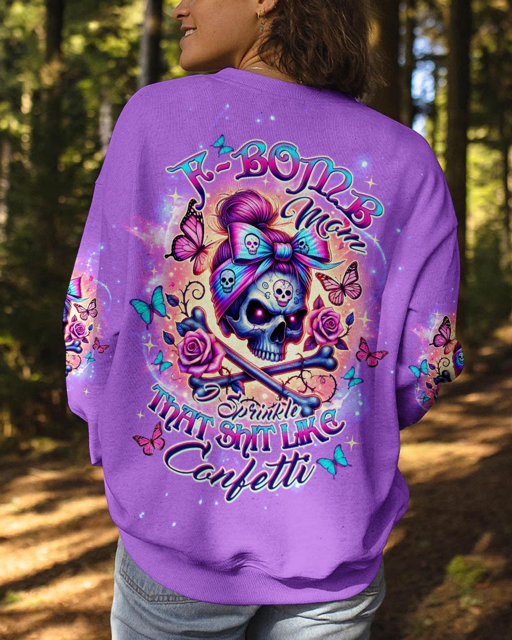 BLISSCORNERS ASSUMING I WAS LIKE MOST GIRLS SKULL MESSY BUN ALL OVER PRINT