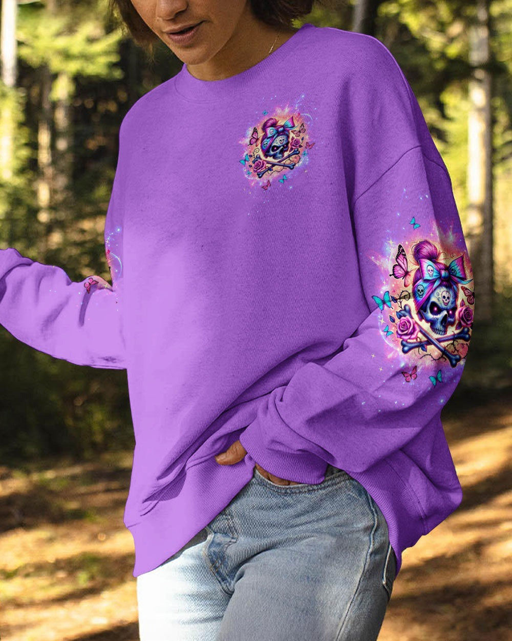 BLISSCORNERS ASSUMING I WAS LIKE MOST GIRLS SKULL MESSY BUN ALL OVER PRINT