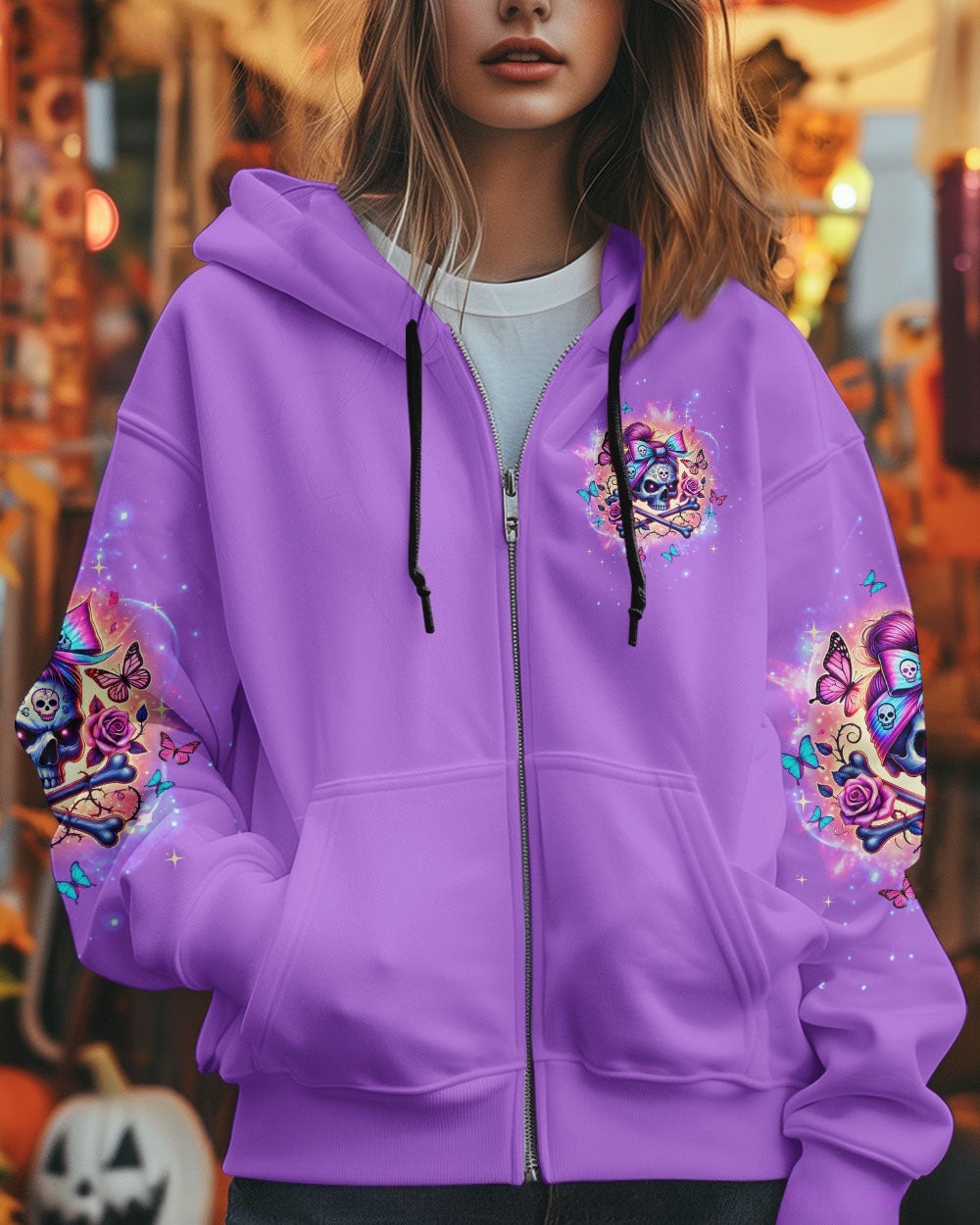 BLISSCORNERS ASSUMING I WAS LIKE MOST GIRLS SKULL MESSY BUN ALL OVER PRINT