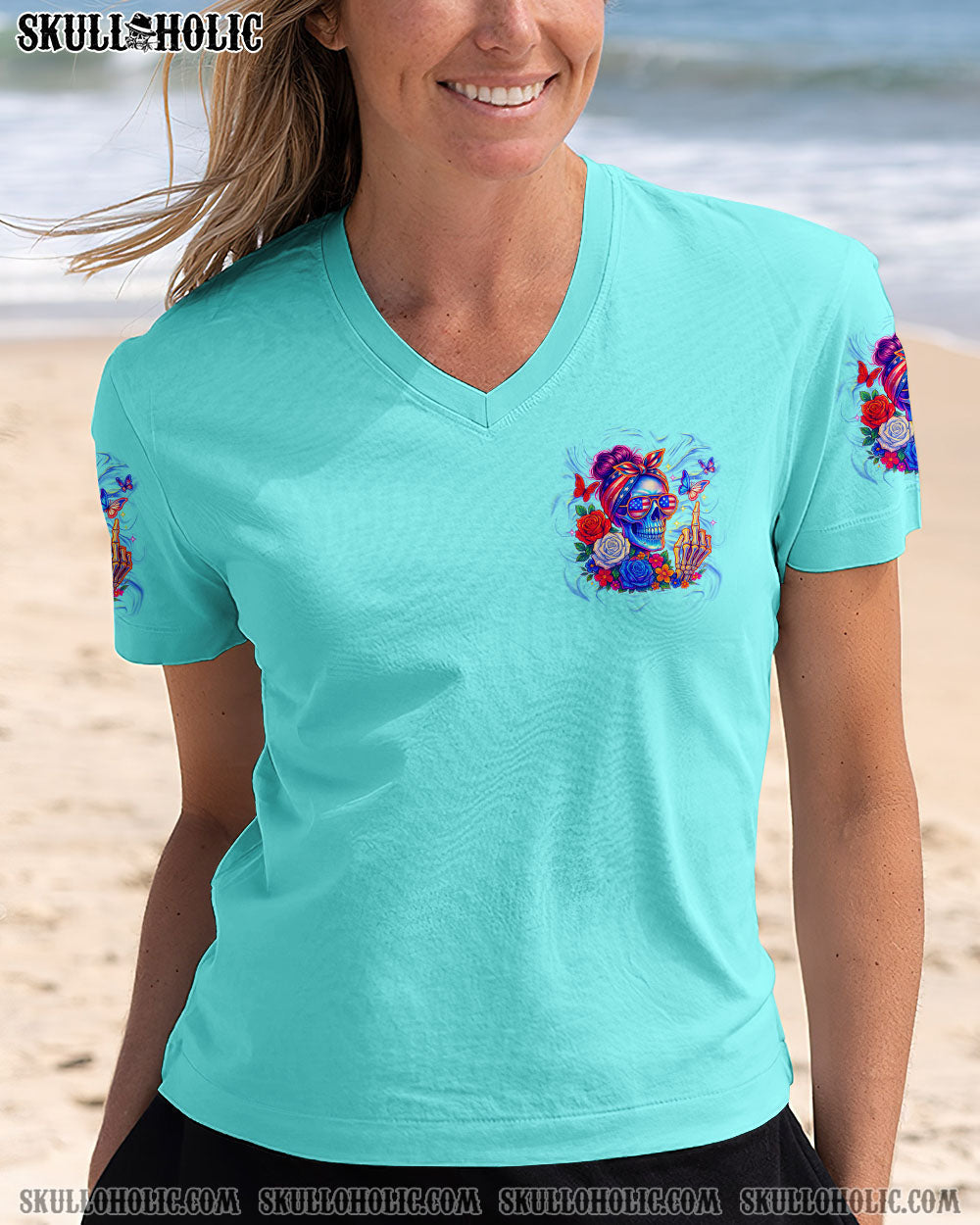 BLISSCORNERS THE GOOD GIRL IN ME MESSY  BUN SKULL ALL OVER PRINT