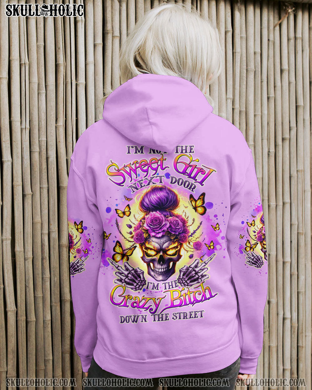 BLISSCORNERS YOU COULDN'T HANDLE ME MESSY BUN SKULL ALL OVER PRINT