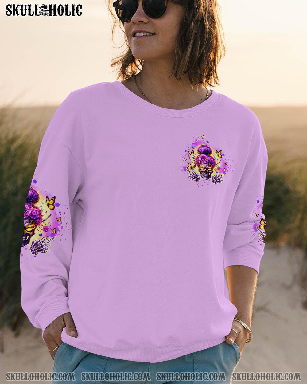BLISSCORNERS YOU COULDN'T HANDLE ME MESSY BUN SKULL ALL OVER PRINT