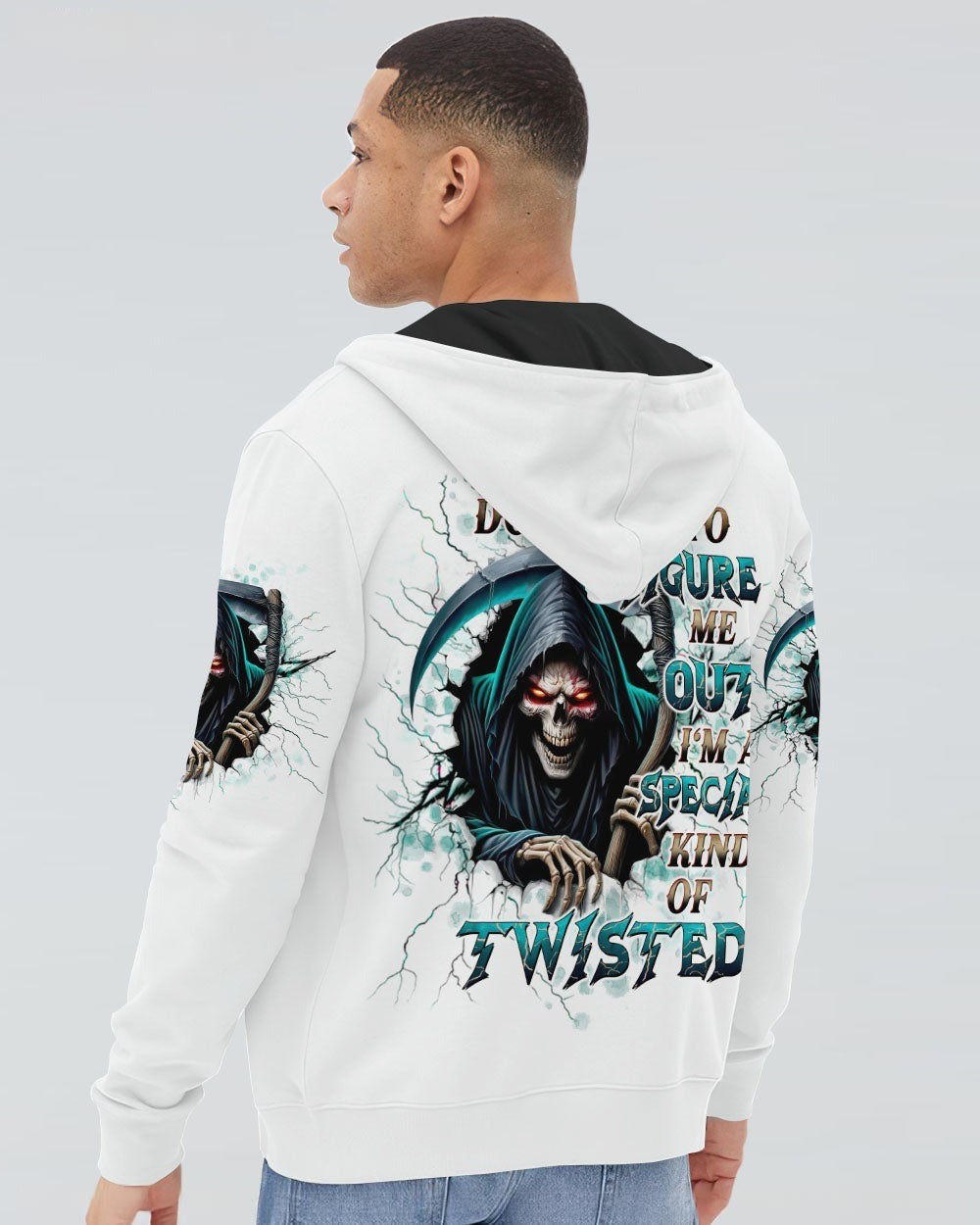 BLISSCORNERS DON'T TRY TO FIGURE ME OUT SKULL REAPER ALL OVER PRINT