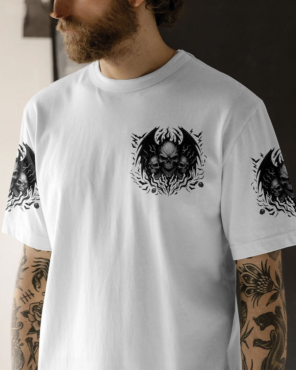 BLISSCORNERS I'M NEVER ALONE SKULL DEMON ALL OVER PRINT