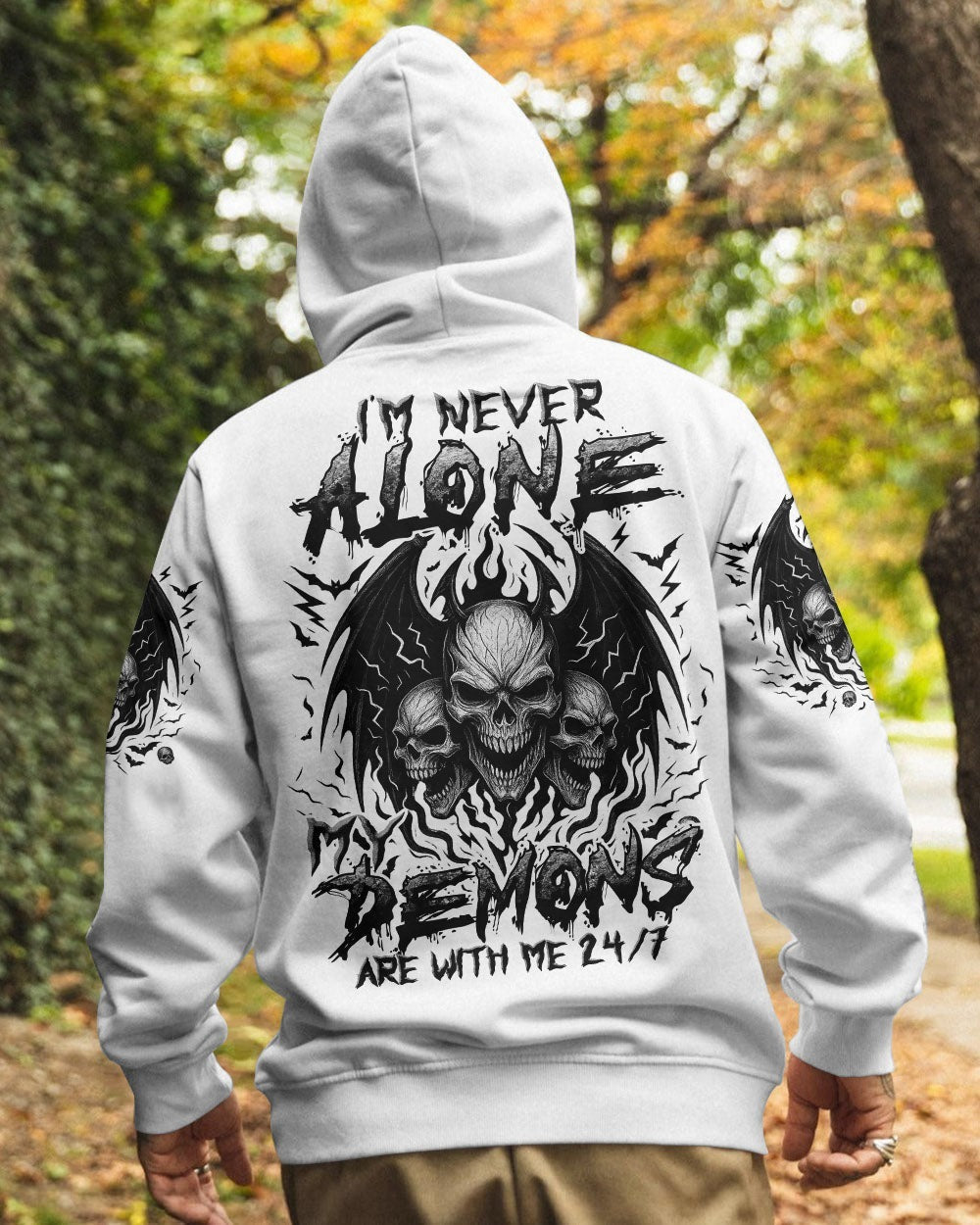 BLISSCORNERS I'M NEVER ALONE SKULL DEMON ALL OVER PRINT