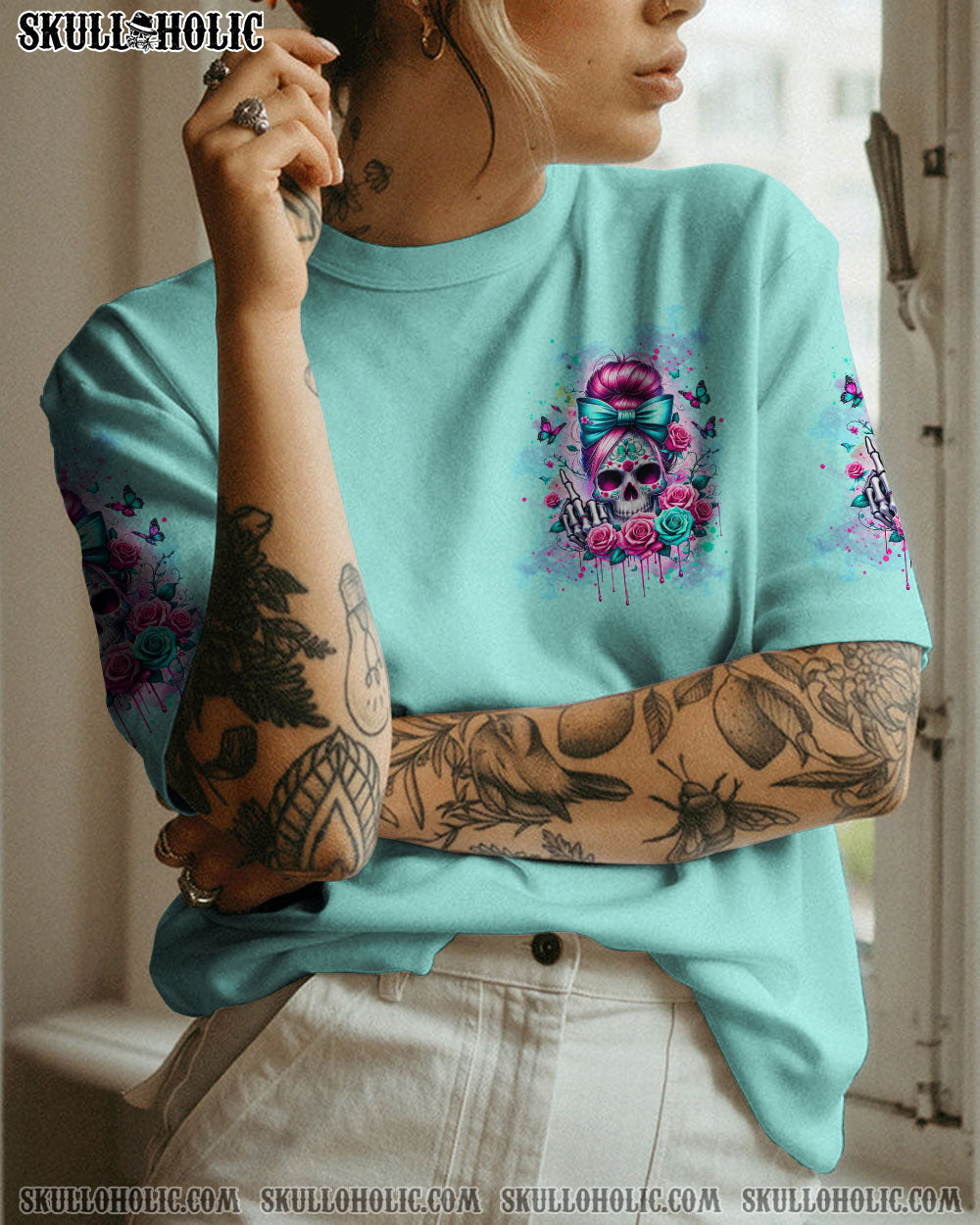 BLISSCORNERS I AM THE STORM MESSY BUN ALL OVER PRINT