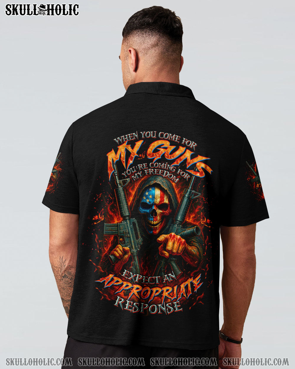 BLISSCORNERS WHEN YOU COME FOR MY G REAPER SKULL ALL OVER PRINT