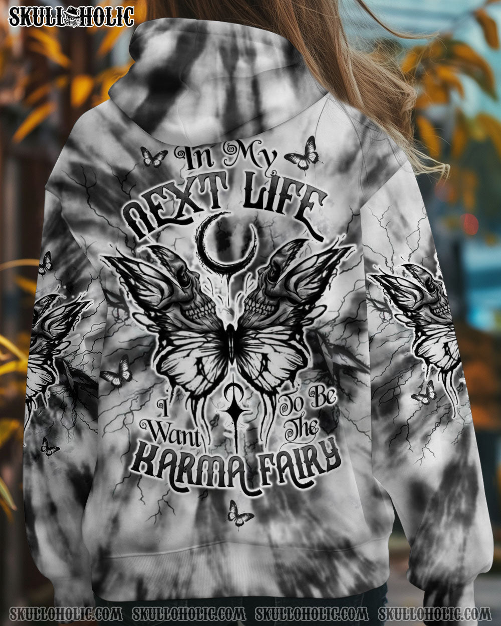 BLISSCORNERS KARMA FAIRY SKULL BUTTERFLY ALL OVER PRINT
