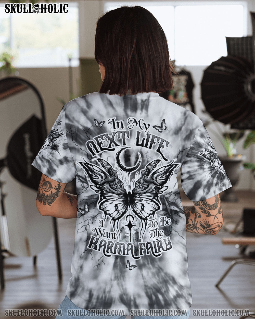 BLISSCORNERS KARMA FAIRY SKULL BUTTERFLY ALL OVER PRINT