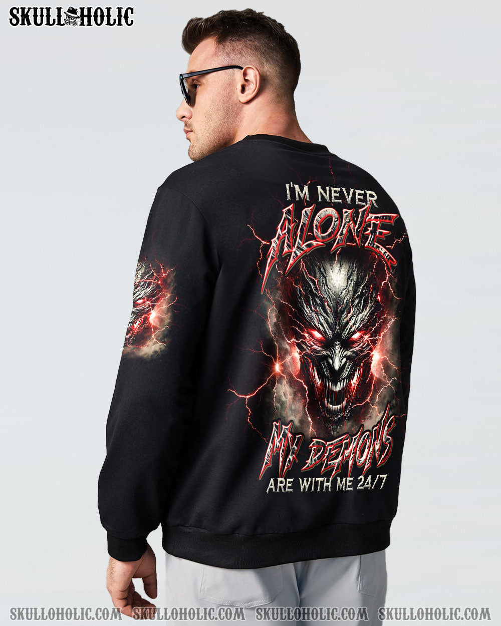 BLISSCORNERS I'M NEVER ALONE MY DEMONS ARE WITH ME 24/7 ALL OVER PRINT