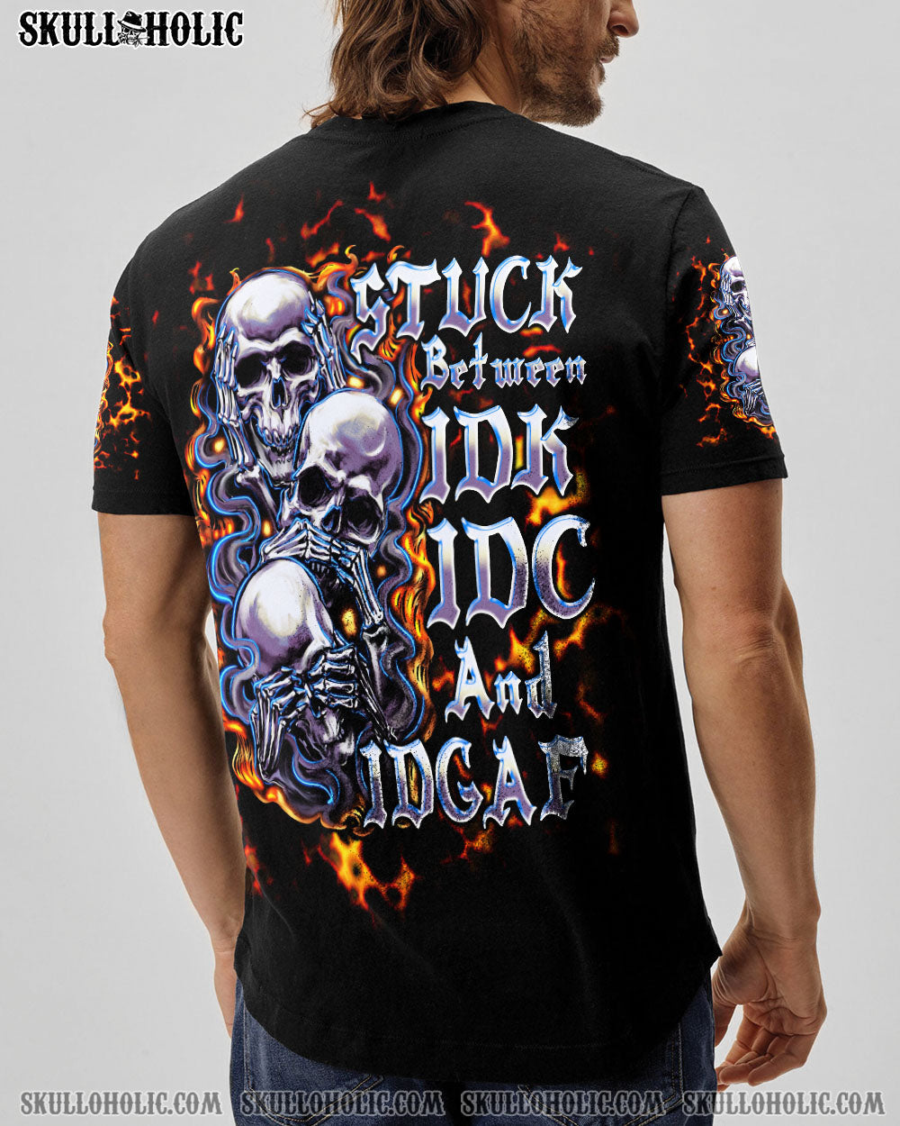 BLISSCORNERS STUCK BETWEEN IDK IDC AND IDGAF SKULL ALL OVER PRINT