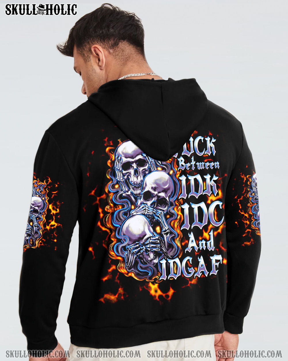 BLISSCORNERS STUCK BETWEEN IDK IDC AND IDGAF SKULL ALL OVER PRINT