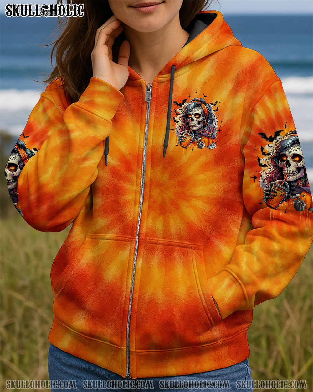 BLISSCORNERS MOMBIE SKULL LADY HALLOWEEN ALL OVER PRINT