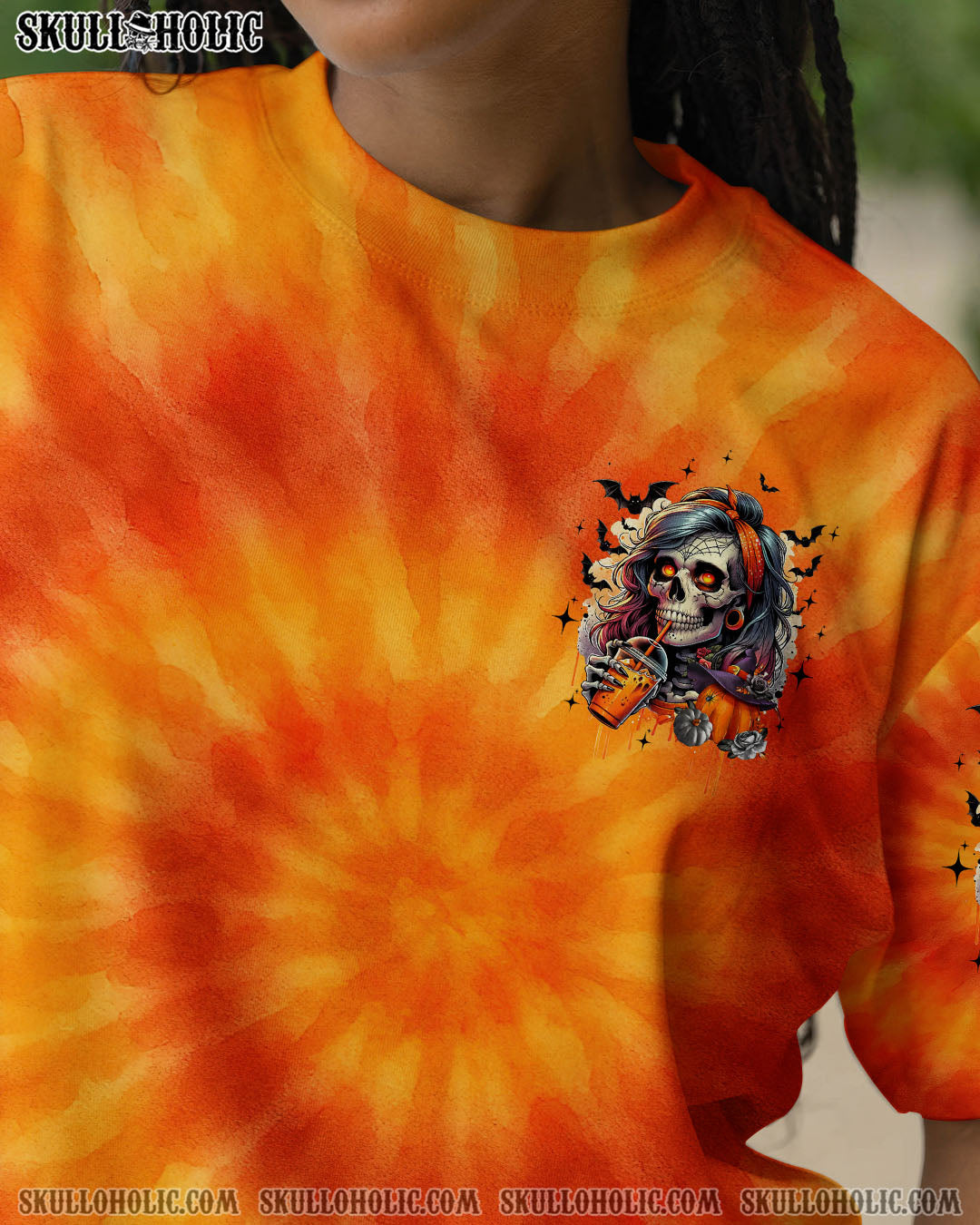 BLISSCORNERS MOMBIE SKULL LADY HALLOWEEN ALL OVER PRINT
