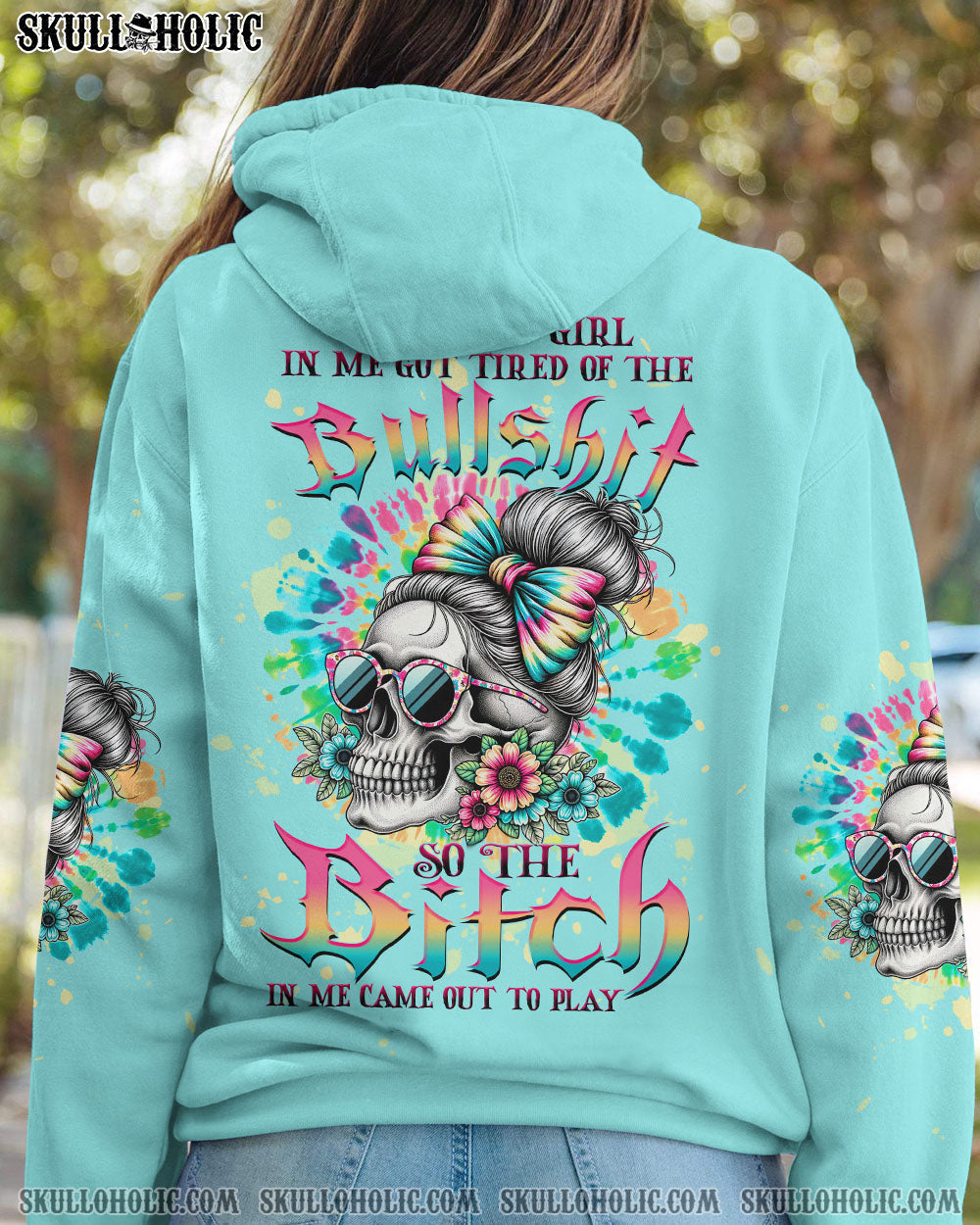 BLISSCORNERS MY GIVE A F MESSY BUN TIE DYE ALL OVER PRINT