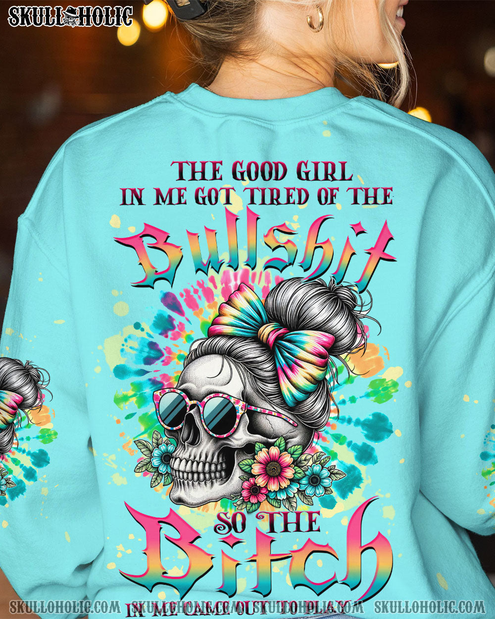 BLISSCORNERS MY GIVE A F MESSY BUN TIE DYE ALL OVER PRINT