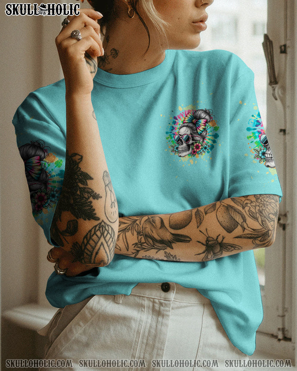 BLISSCORNERS MY GIVE A F MESSY BUN TIE DYE ALL OVER PRINT