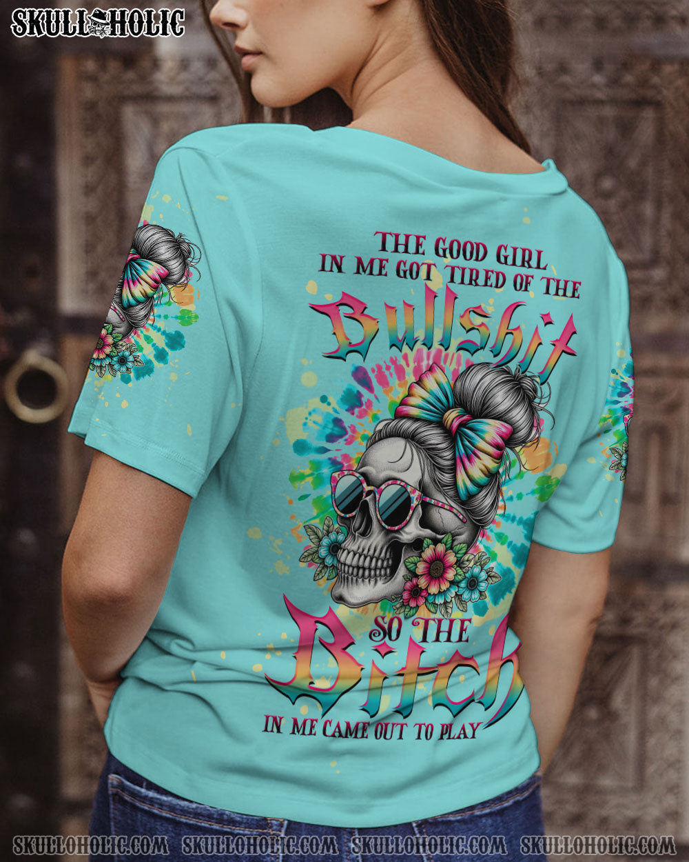 BLISSCORNERS MY GIVE A F MESSY BUN TIE DYE ALL OVER PRINT