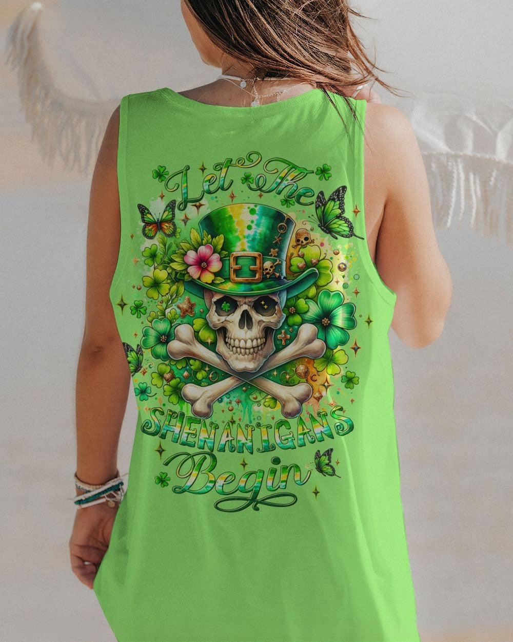 BLISSCORNERS LET THE SHENANIGANS BEGIN SKULL BONES PATRICK'S DAY ALL OVER PRINT