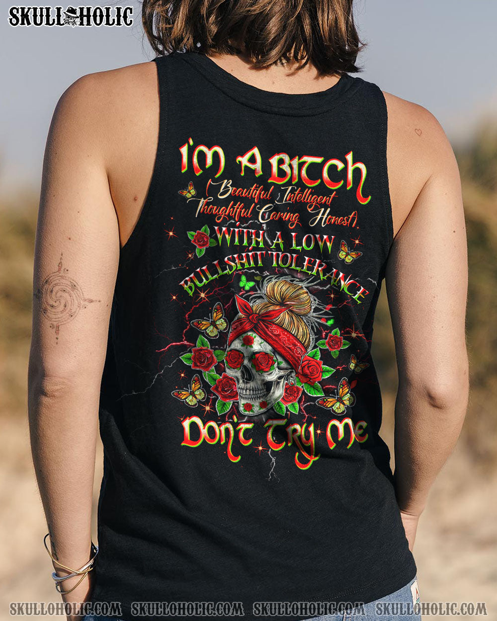 BLISSCORNERS I HOLD A BEAST AN ANGEL MESSY BUN ALL OVER PRINT