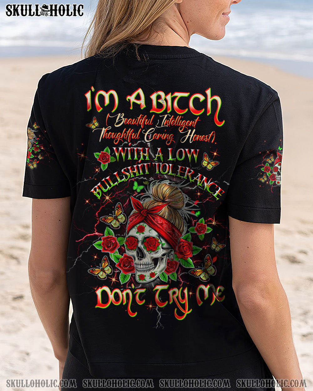 BLISSCORNERS I HOLD A BEAST AN ANGEL MESSY BUN ALL OVER PRINT