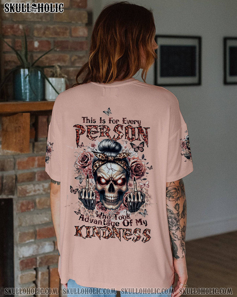 BLISSCORNERS I AM A SWEET GIRL BUT IF YOU PISS ME OFF SKULL MESSY BUN ALL OVER PRINT