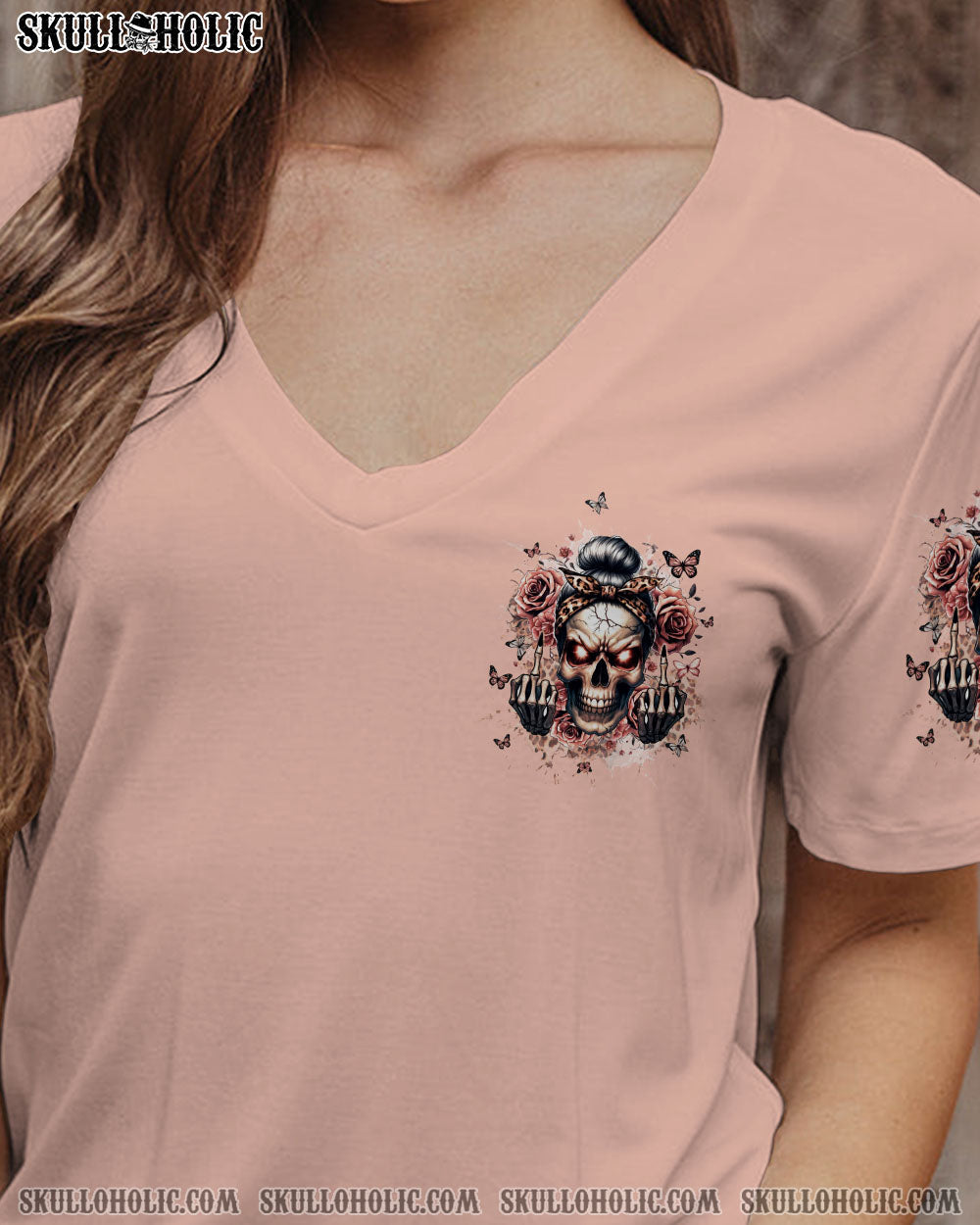 BLISSCORNERS I AM A SWEET GIRL BUT IF YOU PISS ME OFF SKULL MESSY BUN ALL OVER PRINT