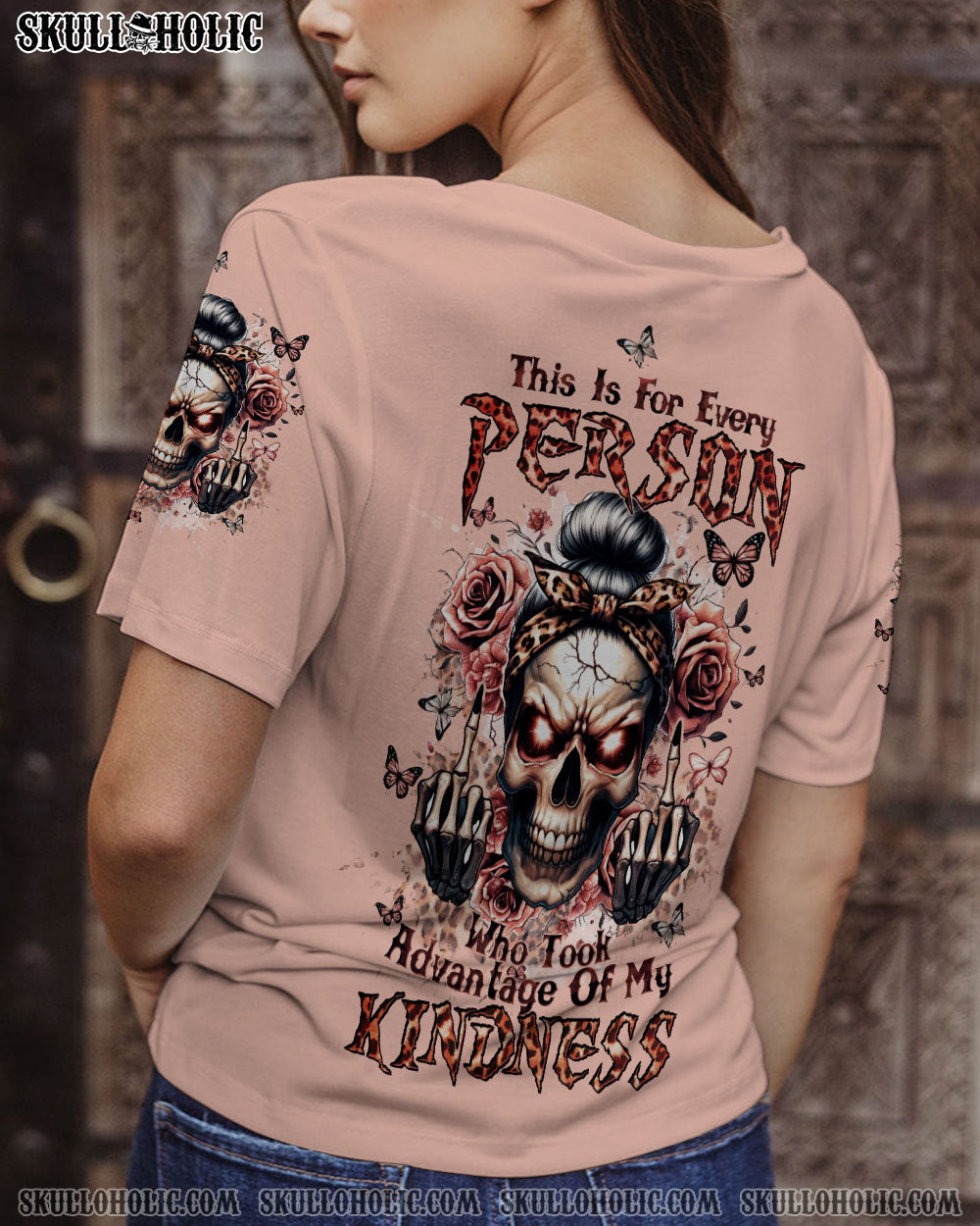 BLISSCORNERS I AM A SWEET GIRL BUT IF YOU PISS ME OFF SKULL MESSY BUN ALL OVER PRINT
