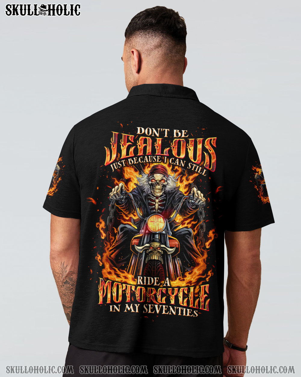 BLISSCORNERS DON'T BE JEALOUS BIKER SKULL ALL OVER PRINT