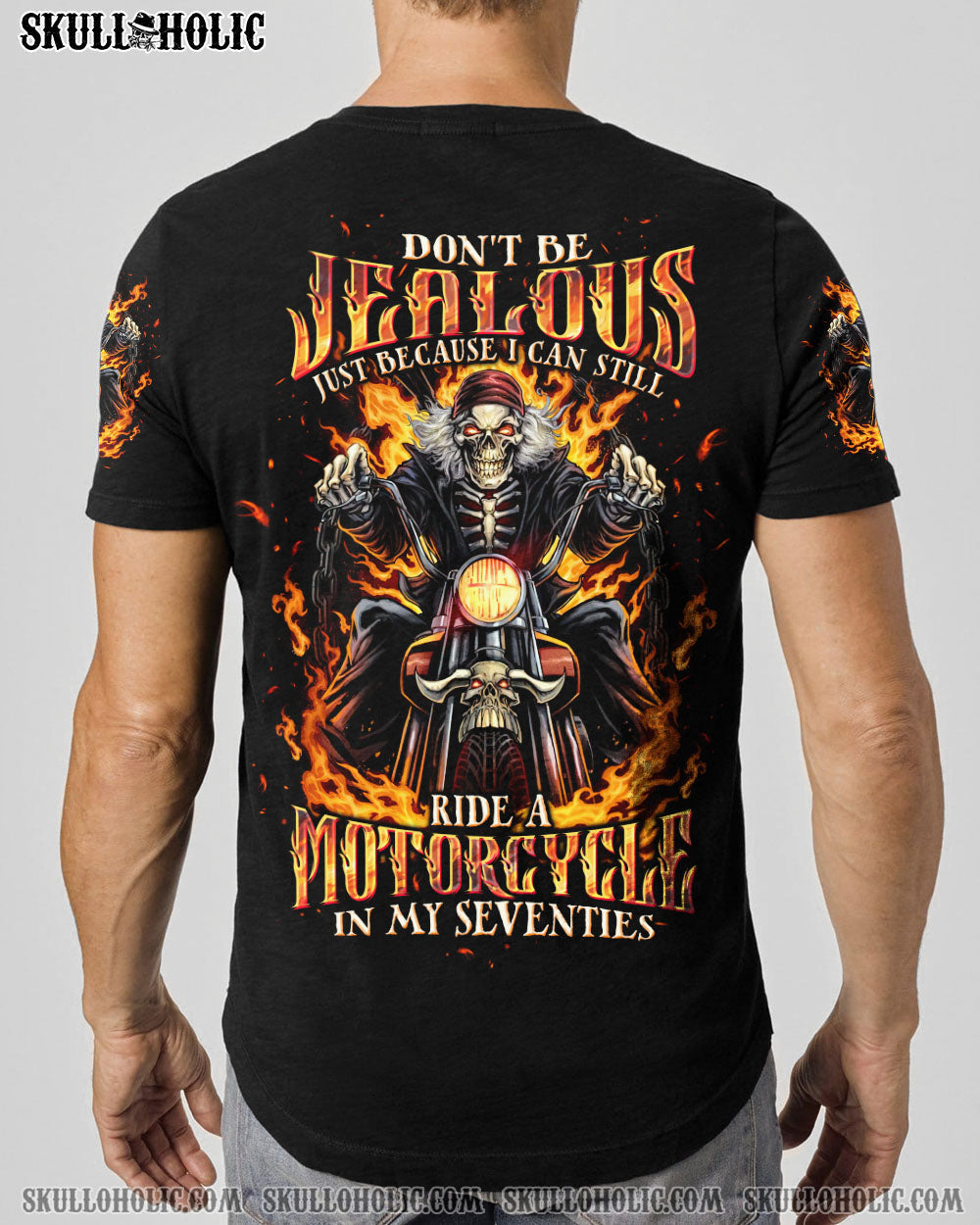 BLISSCORNERS DON'T BE JEALOUS BIKER SKULL ALL OVER PRINT