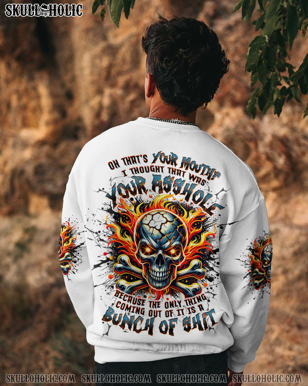 BLISSCORNERS OH THAT'S YOUR MOUTH SKULL BONES ALL OVER PRINT