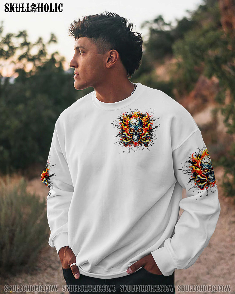 BLISSCORNERS OH THAT'S YOUR MOUTH SKULL BONES ALL OVER PRINT