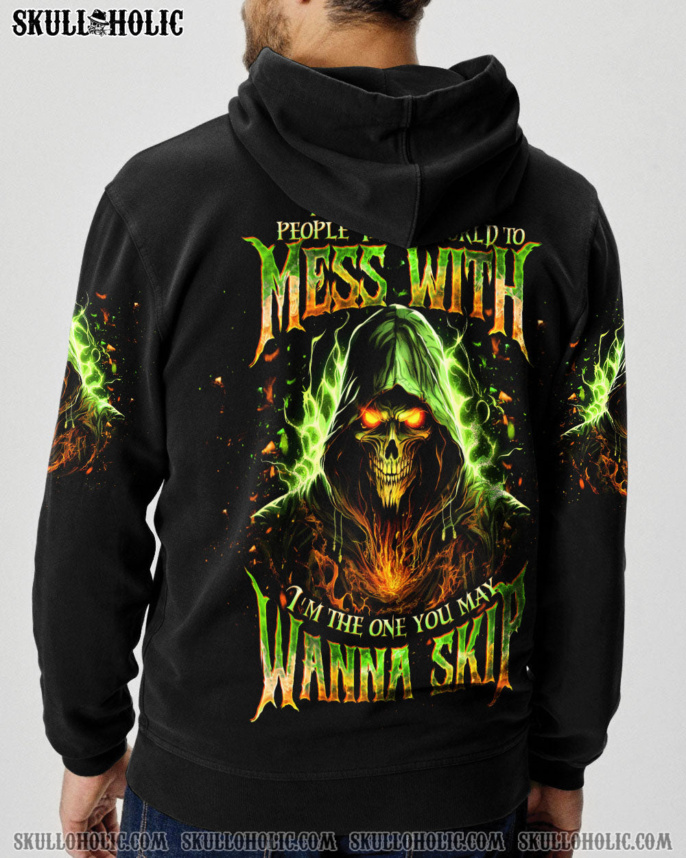 BLISSCORNERS I'M THE ONE YOU MAY WANNA SKIP SKULL REAPER ALL OVER PRINT