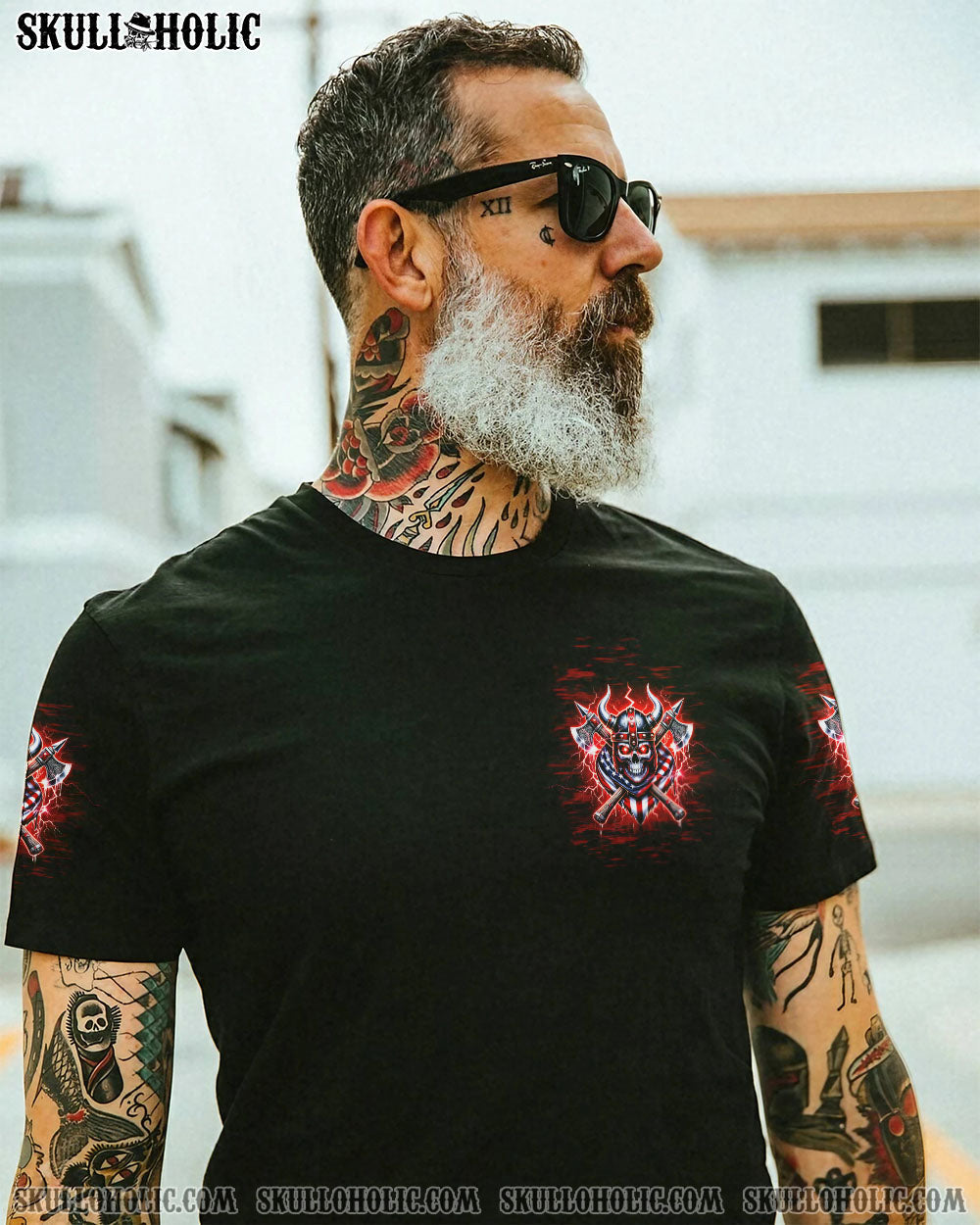 BLISSCORNERS VIKING BY BLOOD SKULL ALL OVER PRINT