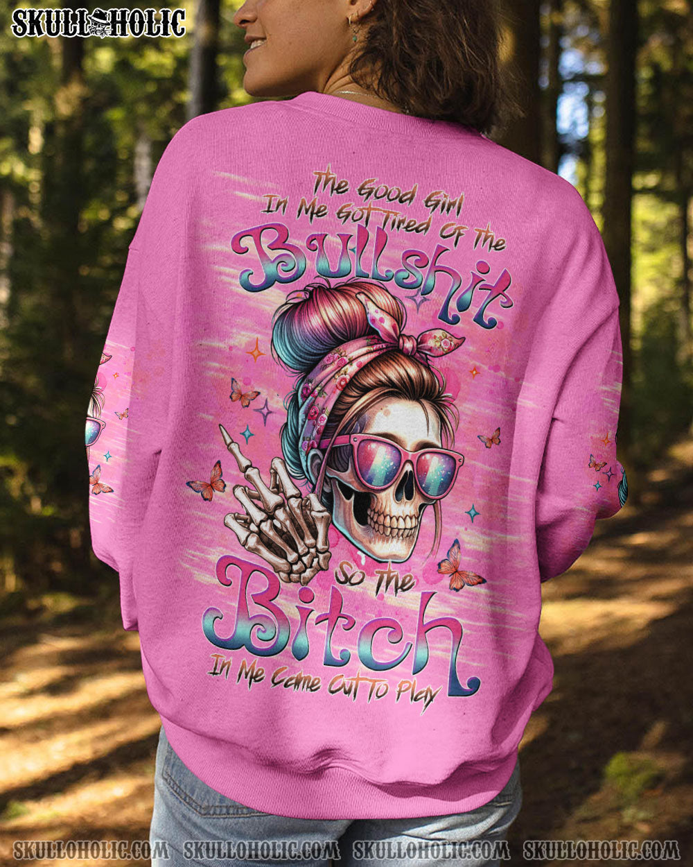 BLISSCORNERS YOU COULDN'T HANDLE ME MESSY BUN ALL OVER PRINT