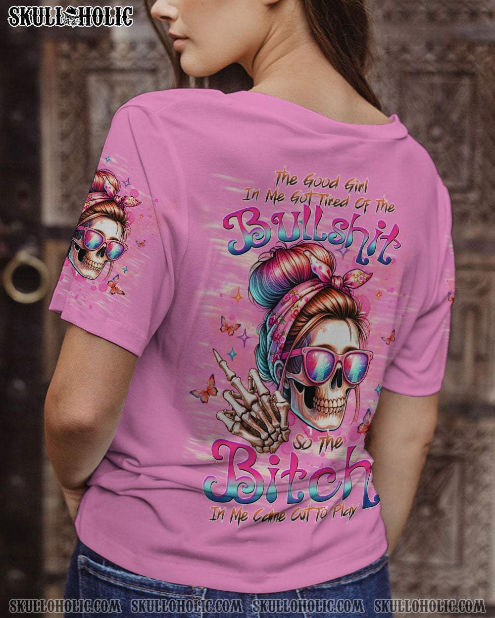 BLISSCORNERS YOU COULDN'T HANDLE ME MESSY BUN ALL OVER PRINT