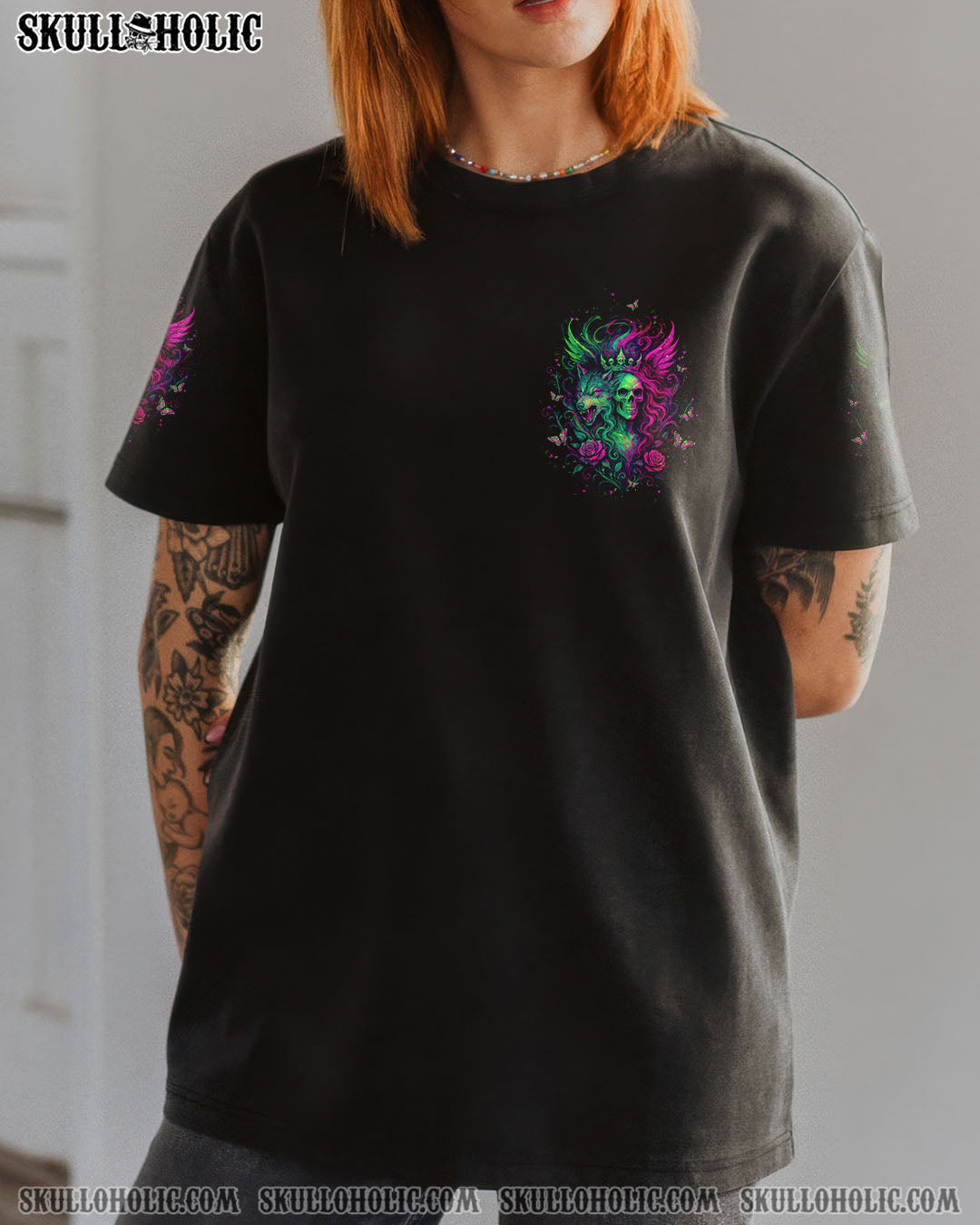 BLISSCORNERS YOUR FIRST MISTAKE WOLF SKULL LADY ALL OVER PRINT