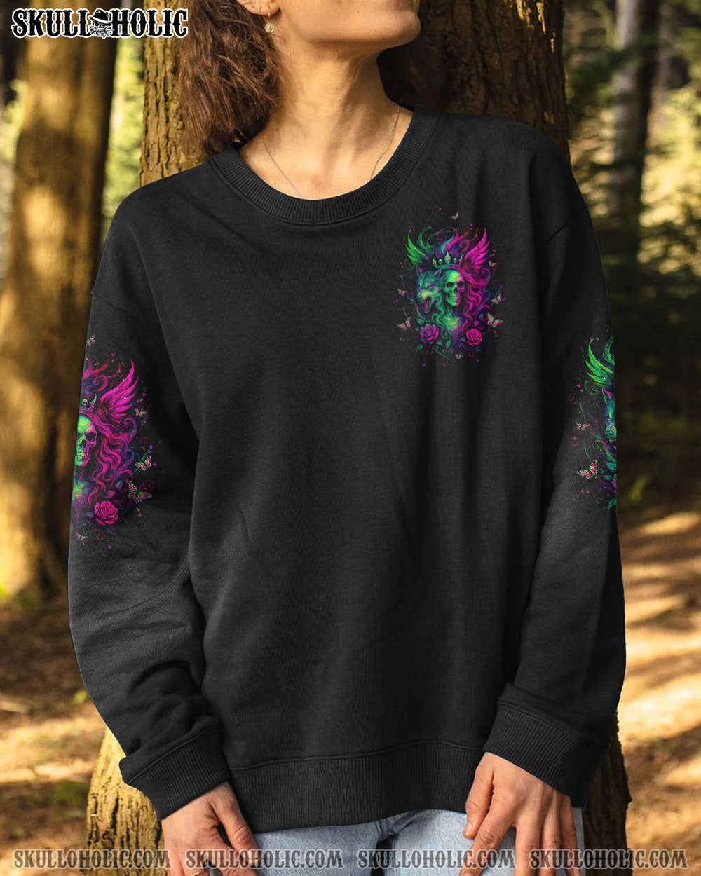 BLISSCORNERS YOUR FIRST MISTAKE WOLF SKULL LADY ALL OVER PRINT