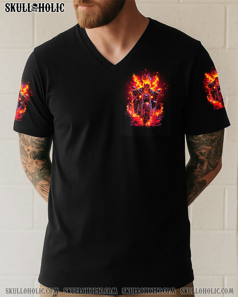 BLISSCORNERS TAKE IT OUT AND PLAY WITH IT BIKER SKULL ALL OVER PRINT