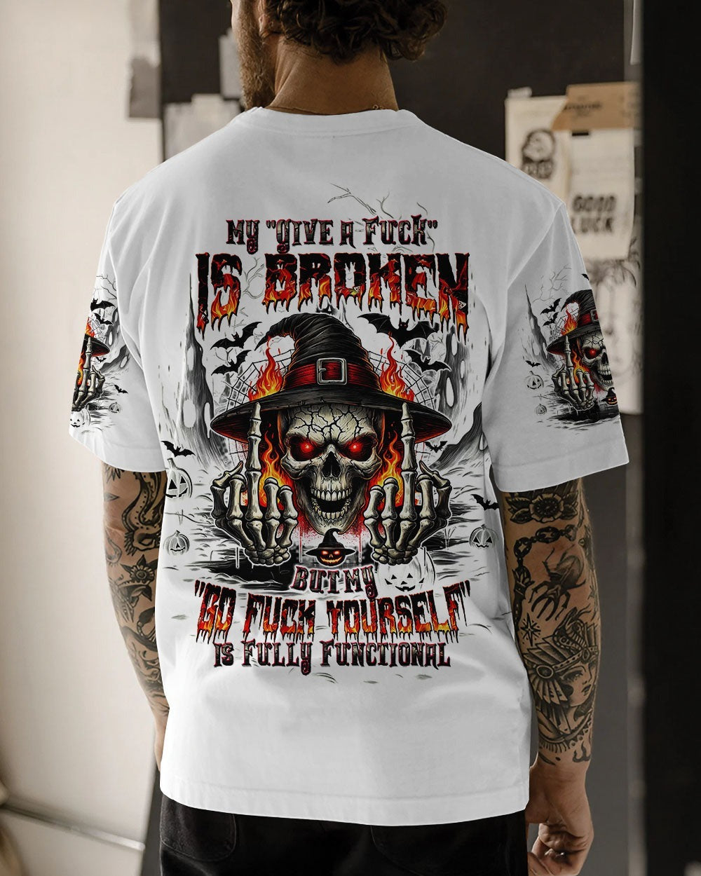BLISSCORNERS MY GIVE A F IS BROKEN HALLOWEEN ALL OVER PRINT