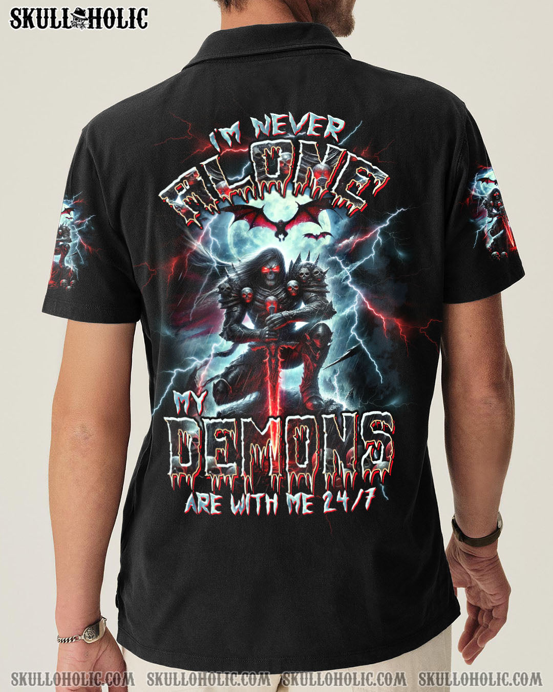 BLISSCORNERS I'M NEVER ALONE MY DEMONS ARE WITH ME 24/7 ALL OVER PRINT