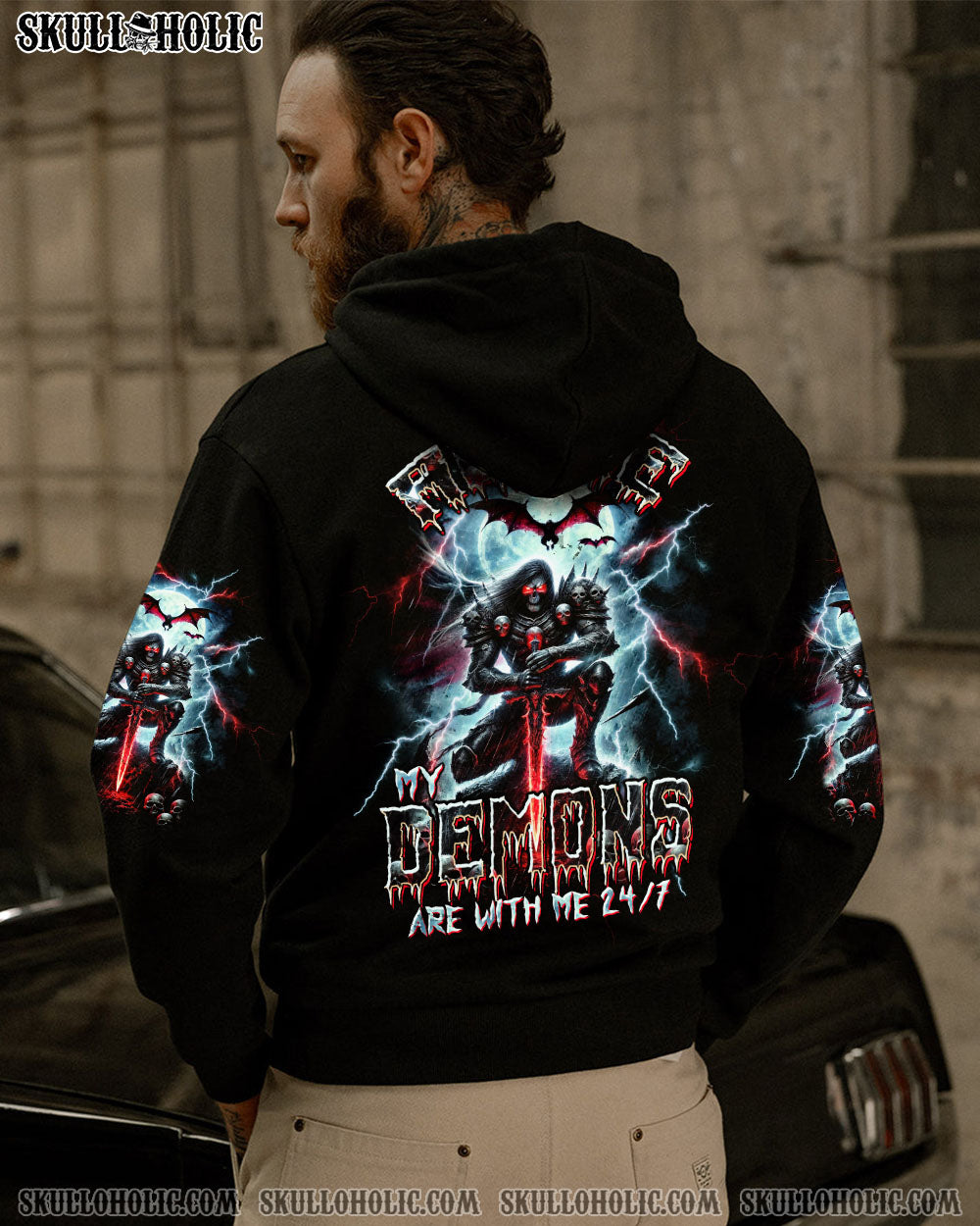 BLISSCORNERS I'M NEVER ALONE MY DEMONS ARE WITH ME 24/7 ALL OVER PRINT