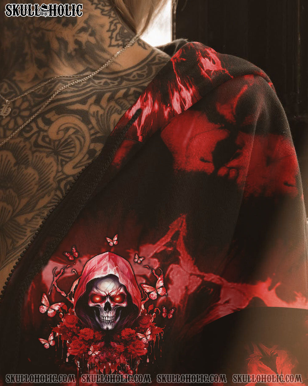 BLISSCORNERS JUDGE ME WHEN SKULL REAPER ROSE ALL OVER PRINT