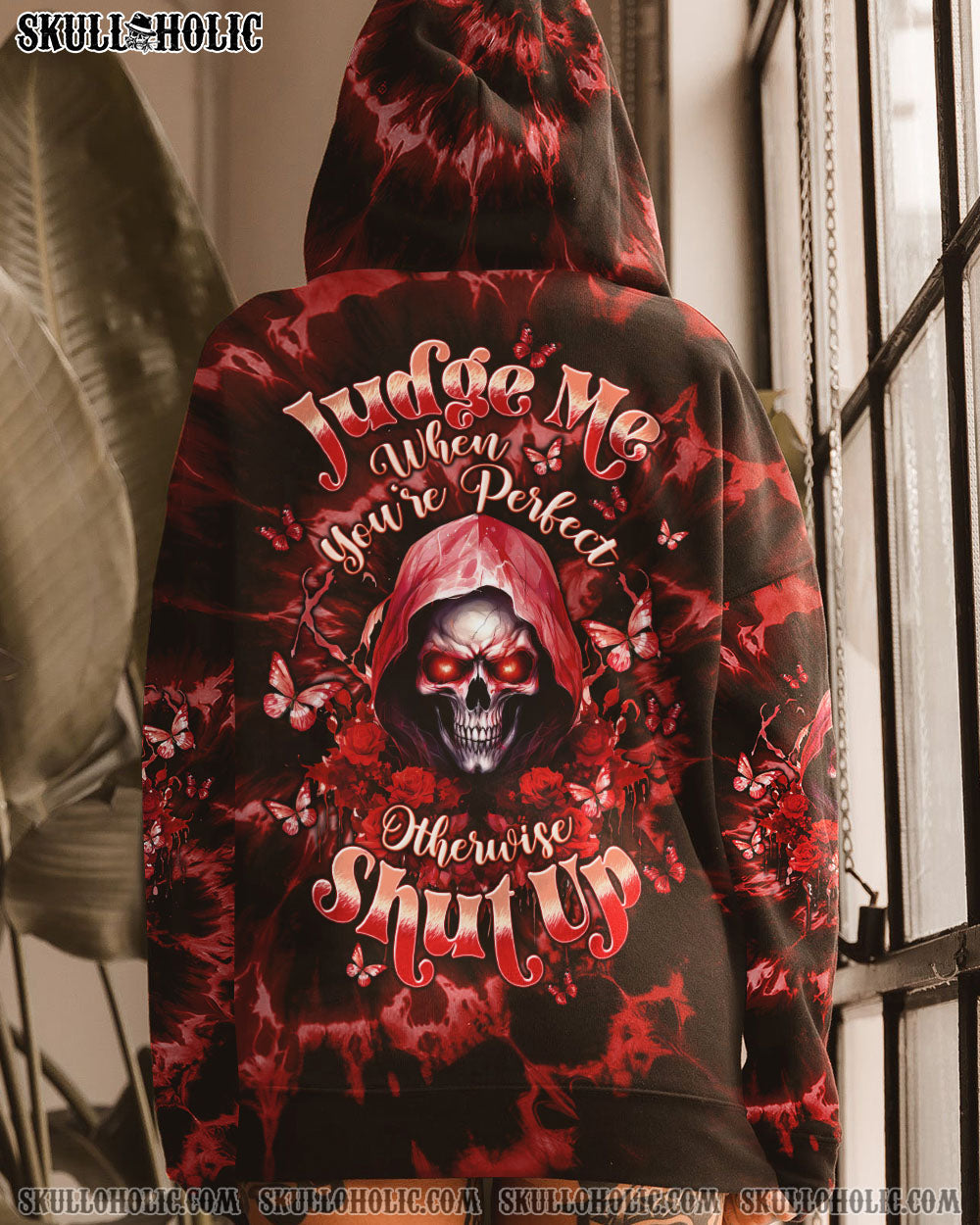 BLISSCORNERS JUDGE ME WHEN SKULL REAPER ROSE ALL OVER PRINT
