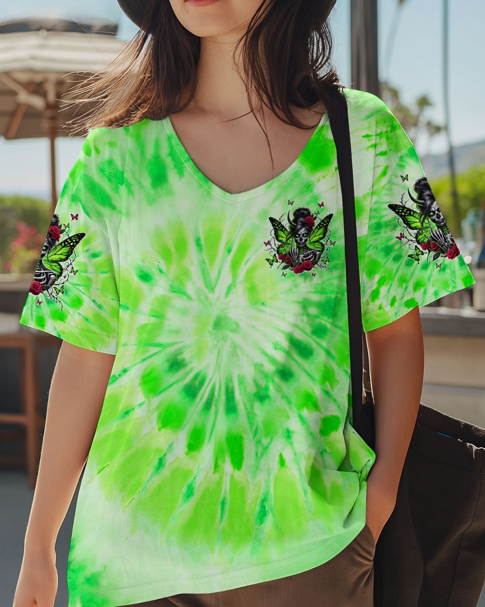 BLISSCORNERS I DON'T CARE WHAT YOU THINK OF ME SKULL MESSY BUN ALL OVER PRINT