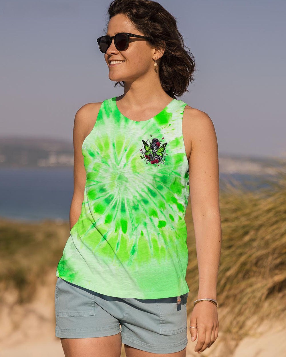 BLISSCORNERS I DON'T CARE WHAT YOU THINK OF ME SKULL MESSY BUN ALL OVER PRINT