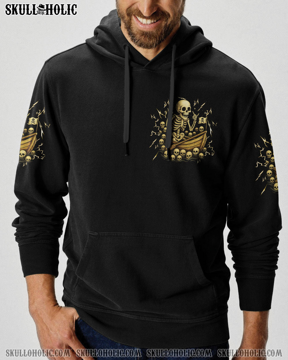 BLISSCORNERS ROW ROW ROW YOUR BOAT SKELETON ALL OVER PRINT