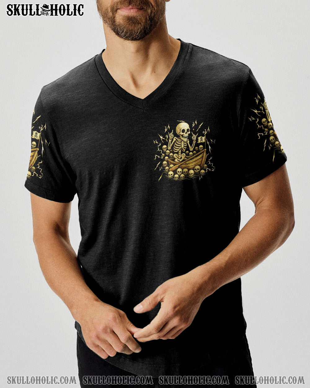 BLISSCORNERS ROW ROW ROW YOUR BOAT SKELETON ALL OVER PRINT