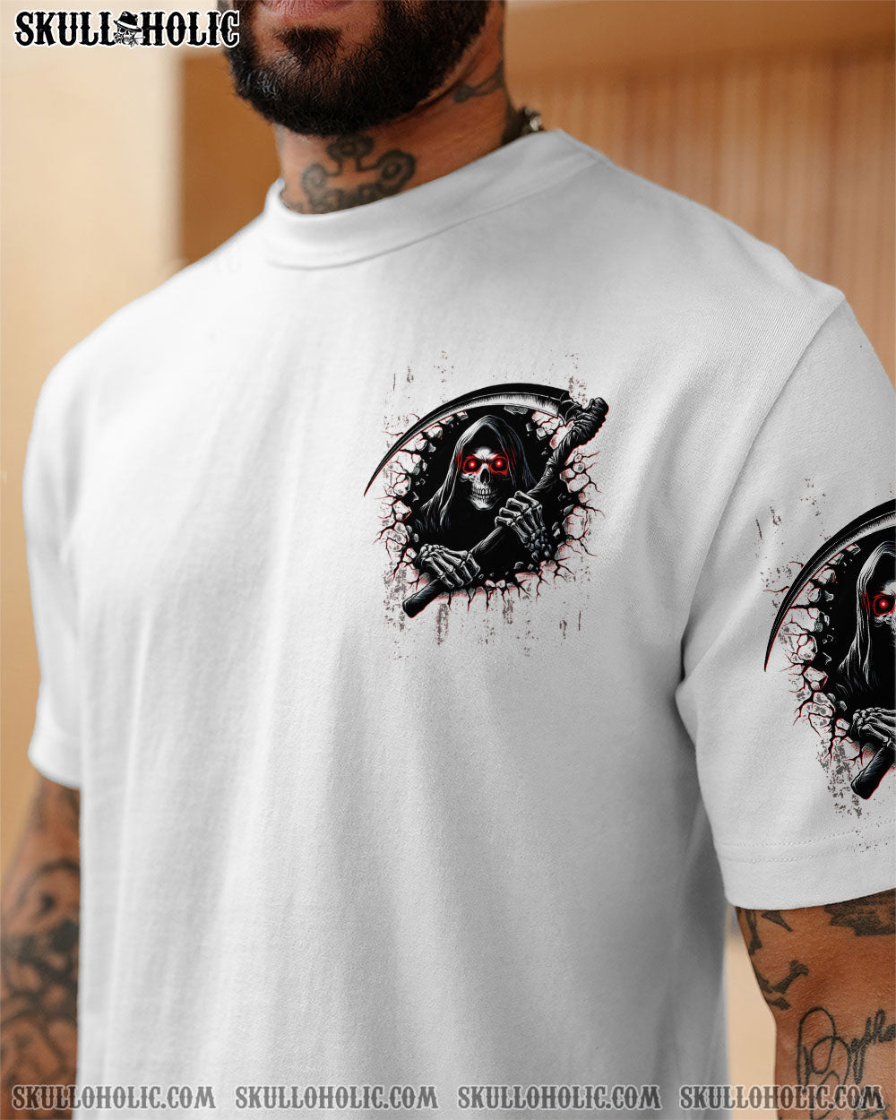 BLISSCORNERS HELL WAS FULL SO I CAME BACK REAPER SKULL ALL OVER PRINT
